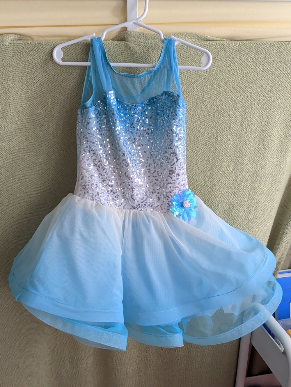 Weissman IC Blue Sequin Tulle Girls' Dance Dress